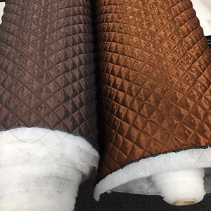 QUILTED FABRIC VISCOSE Lining 35MM Box TWO TONE EFFECT Dress Upholstery Soft  - Picture 1 of 11