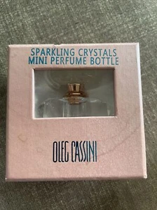 Oleg Cassini Sparkling Crystals Mini Perfume Bottle NIB Butterfly Signed 2.75" - Picture 1 of 6