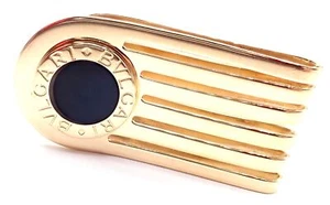 Vintage! Authentische Bulgari Bulgari 18 Karat Gelbgold Onyx Geldklammer - Bild 1 von 6