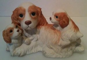 Estatuilla de porcelana vintage Homco COCKER SPANIELS #1434 perros coleccionables - Imagen 1 de 9