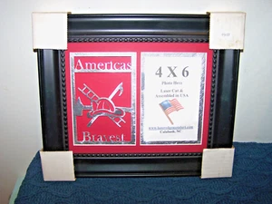 AMERICAS BRAVEST FIREMEN LAZER CUT METAL ART FRAME FOR 4X6 PICTURE - Picture 1 of 2