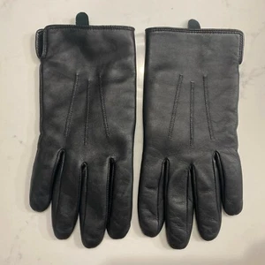 Black Leather Gloves (size M) - Picture 1 of 2