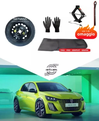 Ruotino di Scorta 16" per PEUGEOT 208 con Cric 1.5t Astuccio OMAGGIO! 125/80