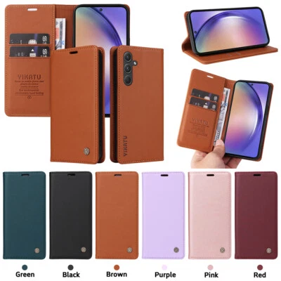 For Samsung Galaxy A56 A36 A07 A55 A35A51 Magnetic Leather Flip Card Wallet Case - Image 1 of 4