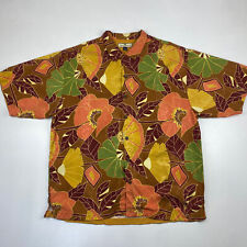 Tommy Bahama 100% Silk Copper Colour Floral Print Hawaiian Shirt , Size XL