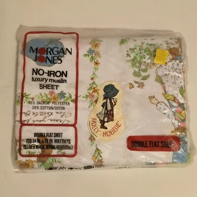 VTG 70s Holly Hobbie Full Sheet Only No Iron Luxury Muslin New Morgan Jones - Image 1 of 4