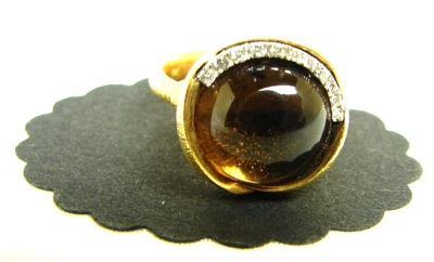 Damen Diamant  Turmalin Ring 750 Gold 18 Karat Brillant Steinring Gr. 53 - Bild 1 von 4