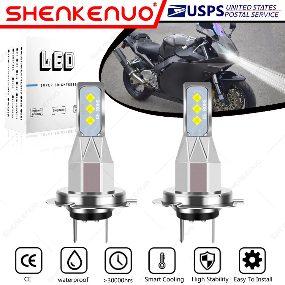 Lâmpada de farol LED 55W alta potência 6000K branca para Honda CBR954RR 2002-2003 2X H7 - Imagem 1 de 4