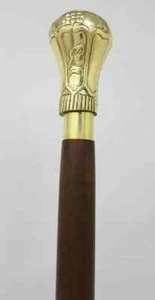 Victorian Style Solid Brass Handle Antique Wooden Walking Stick Style Cane Gift - Picture 1 of 6