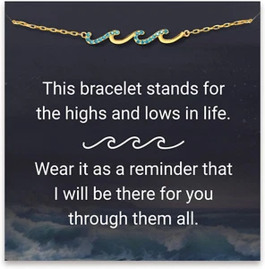 Wave Bracelet, Birthday Gifts for Women, Gifts for Daughter Mom and Sister, Brac - Picture 1 of 12