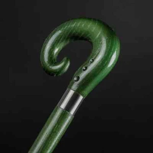 Designer Walking Stick Artisan Walking Cane for Men - Color Green - Picture 1 of 5