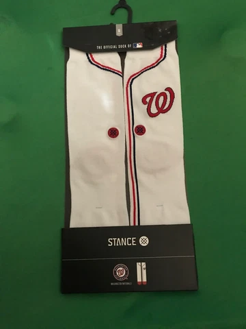 NEW: STANCE WASHINGTON NATIONALS MLB Home Jersey Crew Socks Medium Shoe 6-8.5 Cover