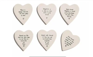 Two's Company 6 Stück Herz Untersetzer enthält 6 süße Botschaften - Bild 1 von 5