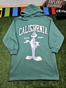 Zara Looney Tunes Bugs Bunny Hooded Pullover Sweatshirt Girls Size 14-16 Green - Picture 1 of 9