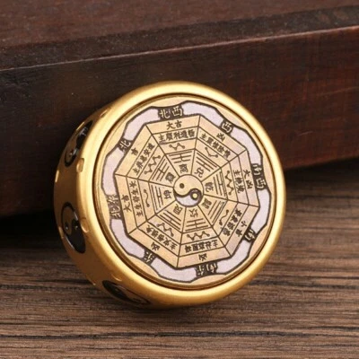 Feng Shui Lucky Bagua Doble Cara Latón Fidget Spinner Bolsillo Herramienta de Alivio del Estrés Foto 1 de 4