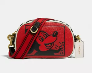 Coach Disney Mickey Mouse X Keith Haring Badge Camera Crossbody ~NWT~ C1141 - Picture 1 of 5