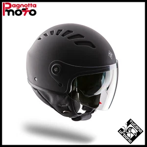 CASCO JET TUCANO URBANO EL'TOP CON PARASOLE GRIGIO CARBONE OPACO VARIE TAGLIE - Picture 1 of 1