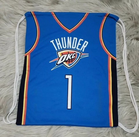 Oklahoma City Thunder Basketball  Lightweight Jersey Pull String Backpack Cover
