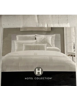 Hotel Collection Frame King White Comforter Cover+2 King Shams,$640 - New - Picture 1 of 4