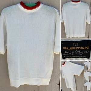 vintage Puritan Gary Player golf golfeshort sleeve sweater mock neck mod Size L - Picture 1 of 12