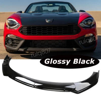 Black Front Bumper Lip Splitter Spoiler Body Kit For 2018 Fiat 124 Spider Abarth - Image 1 of 4