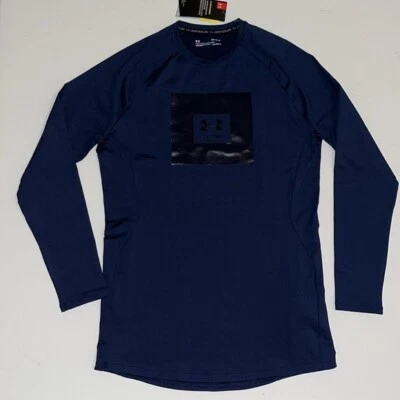 Under Armour Storm Cyclone L/S Training Shirt UA Fitted blue coldgear mens M - Image 1 of 4