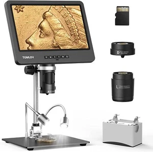 TOMLOV DM602 HDMI USB Digital Mikroskop 1500X 10.1" IPS LCD für Elektronik 64G - Imagen 1 de 9
