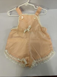 Vintage Peach Romper Outfit Baby 18 Months Lace Trim Little Goodies Good Lad - Picture 1 of 8