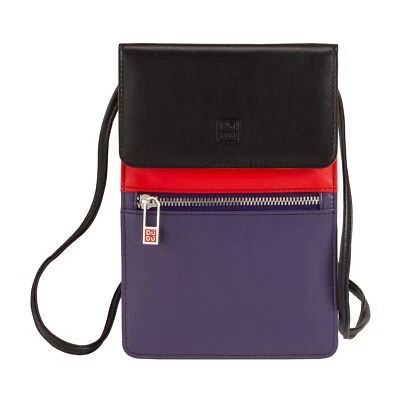 Small leather flat bag multicolor under coat with lanyard DUDU - Image 1 of 4