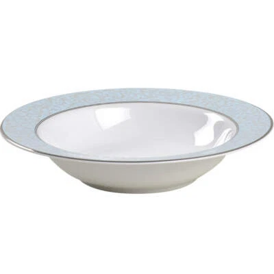 MIKASA Parchment Round SET Of 6 SOUP BOWLS White Grey NEW L3438 - Image 1 of 4