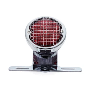 Chrome Mesh Grill Motorcycle LED Brake Stop Taillight retro cafe Project Custom - Picture 1 of 4