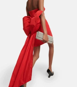 Rebecca Vallance Strapless Draped Bow-Back Mini Dress Size 10 color red NWT $530 - Picture 1 of 7