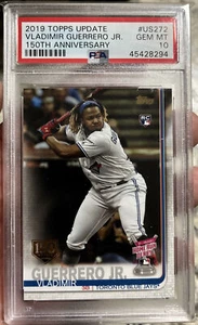 Estampilla de oro 2019 Topps Update Vladimir Guerrero Jr 150 aniversario US272 PSA 10 - Imagen 1 de 2