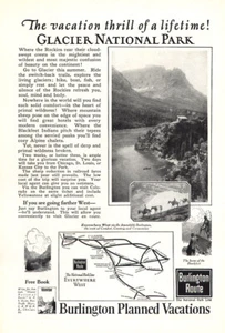 1923 Burlington Route: Glacier National Park Vintage Print Ad - Picture 1 of 1