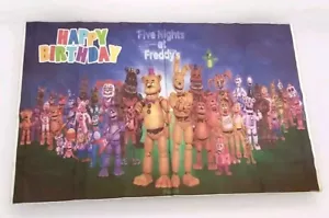 Huge 60”x 38” Five Nights At Freddy’s Happy Birthday Fabric Banner - Picture 1 of 5