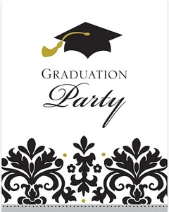 100 Pack Black and White Graduation Postcard Invitations - Picture 1 of 4