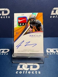 #1/5! John Kelly RPA Nike Swoosh Auto 2018 Panini Immaculate Browns - Tennessee - Imagen 1 de 2
