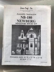 Newberg Miniature House Kit NB-180 Assembly Instruction Sheet. Dura-Craft, Inc. - Picture 1 of 10
