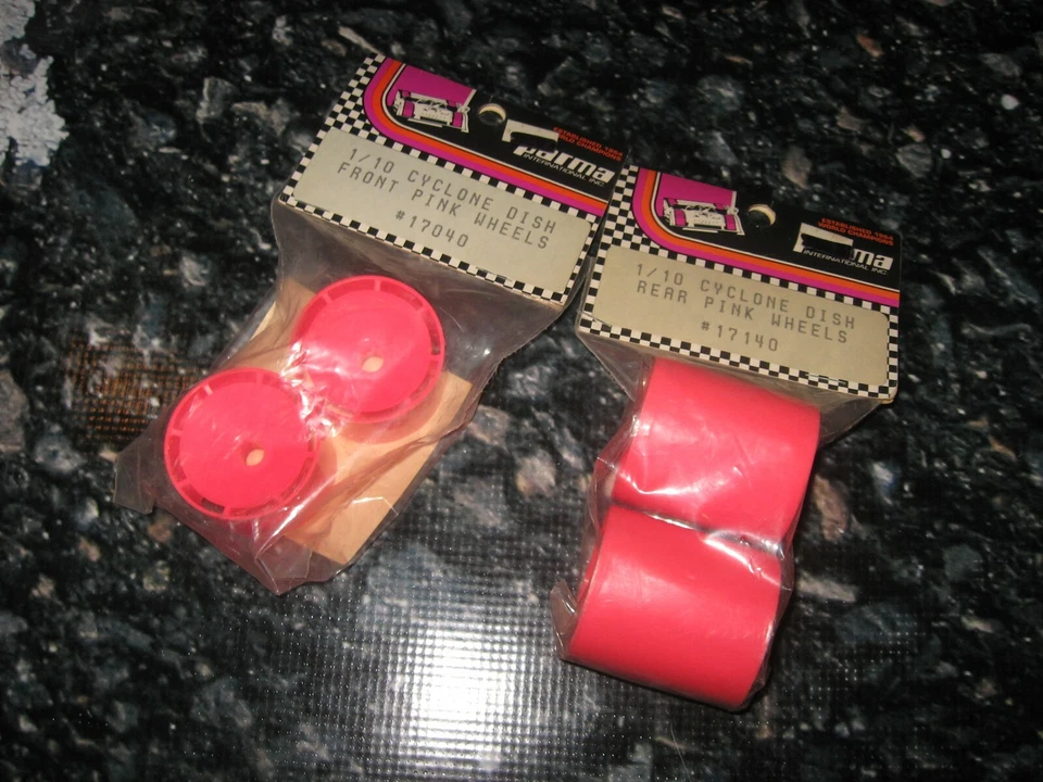 Vintage RC Parma 1:10 On Road Cyclone Wheel Set FR RR Fits Associated RC10L New - Image 1 of 1