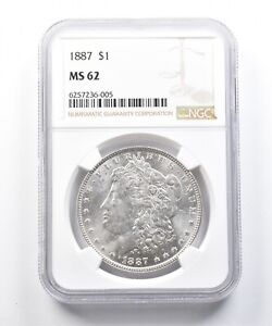 MS62 1887 Morgan Silver Dollar - Graded NGC *502