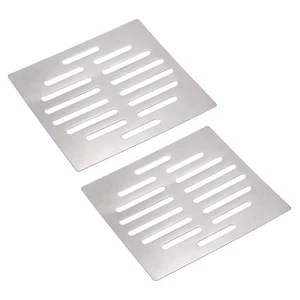 2 Stück Quadratische Bodenablaufabdeckung, 5,9 Zoll Edelstahl Duschablaufabdeckung - Bild 1 von 6