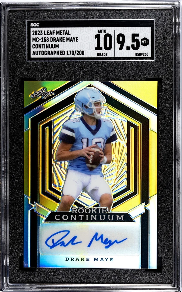 2023 Leaf Metal Continuum - Drake Maye #MC-170 /200 (AU, RC) SGC 9.5 Mint+ - Image 1 of 1