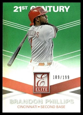 Panini Elite 21st Century Green Brandon Phillips 189/199 Cincinnati Reds 2015 Foto 1 de 2