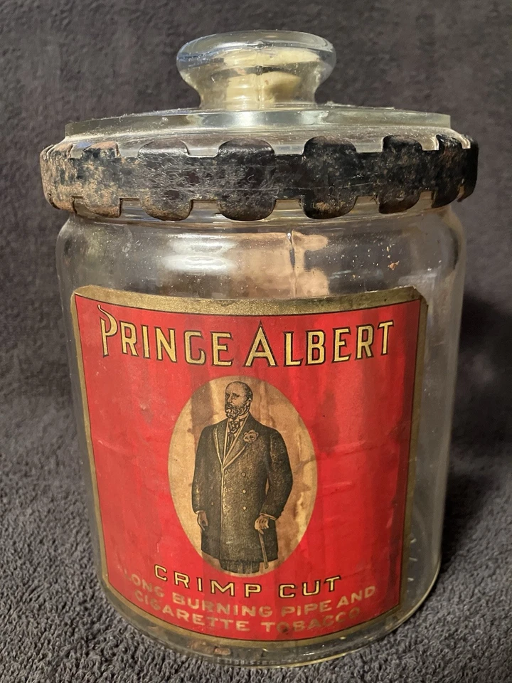 VINTAGE 1910 PRINCE ALBERT GLASS TOBACCO JAR - Image 1 of 4