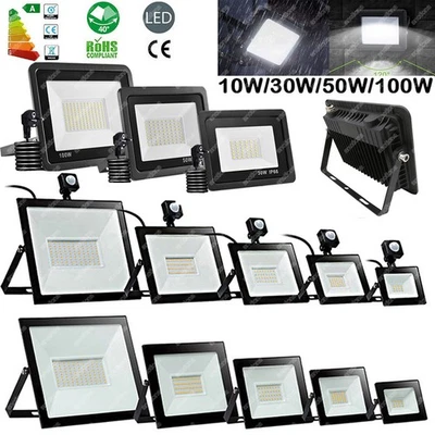 LED Fluter Außen Strahler 20W 30W 50W 100W Flutlicht IP65 Lampe 230V Baustrahler - Bild 1 von 4
