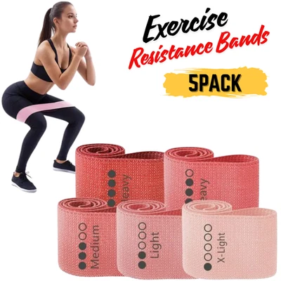 5PACK Resistance Bands Women Exercise Loop Workout Hip Yoga Fitness Leg Bands - image 1 of 4