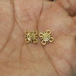 9mm German Silver Connector Spacer Golden - Picture 1 of 8