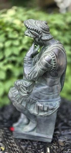 Antica Statua Rococò Verdigris Art Nouveau Colore Bronzo Statue Scultura 17" - Foto 1 di 13
