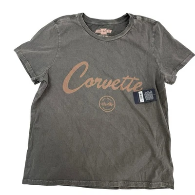 NEW Lucky Brand x Corvette T-Shirt Women Large Gray Short Sleeve - Image 1 of 4