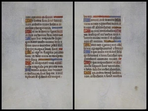 Illuminierte Handschrift auf Pergament Blatt aus einem Stundenbuch um 1500 (052) - Bild 1 von 3